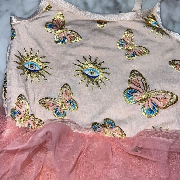 POSH PEANUT FIONA RUFFLED TULLE SMOCKED BODYSUIT DRESS 2T - Picture 5 of 8